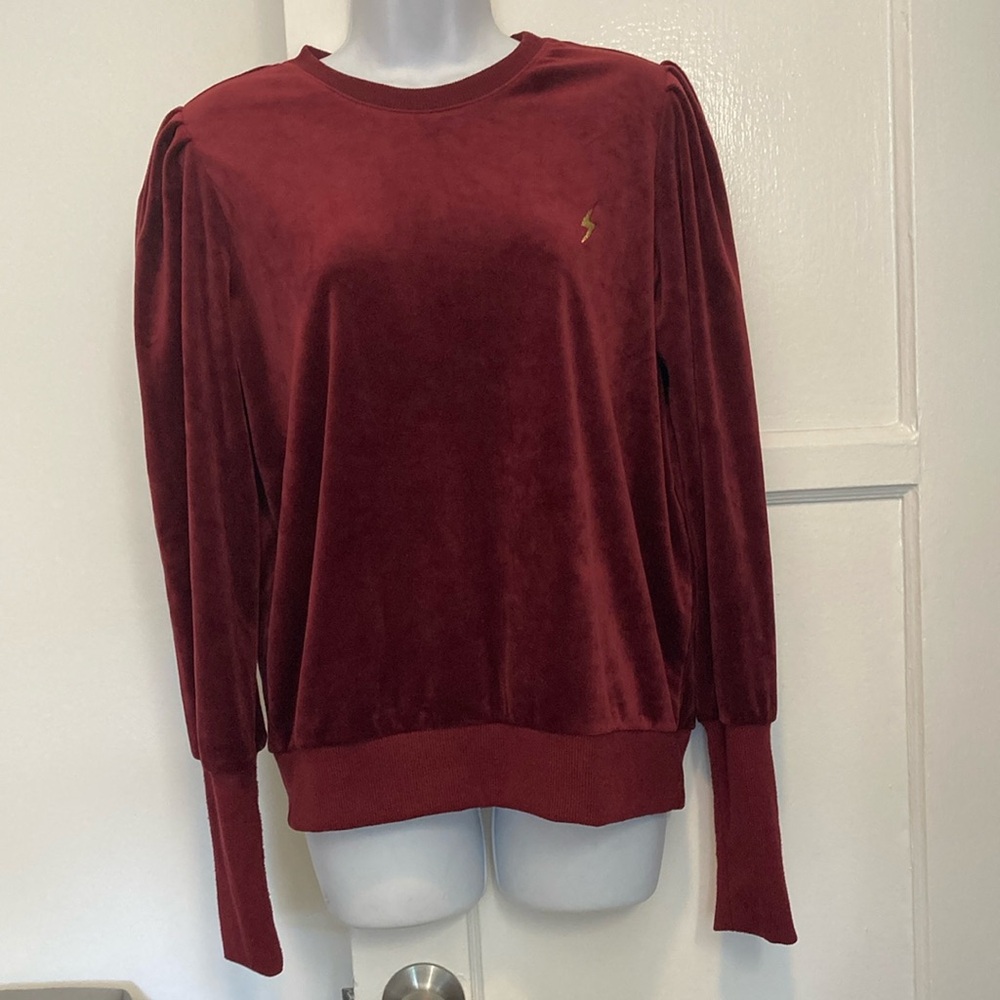P.J. Salvage women’s Velour loungewear pajama top Lightning Bolt Medium